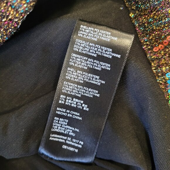 NWT URBAN OUTFITTERS | Sparkly Sequin Rainbow Halter Dress | Sz. XS - Picture 8 of 11